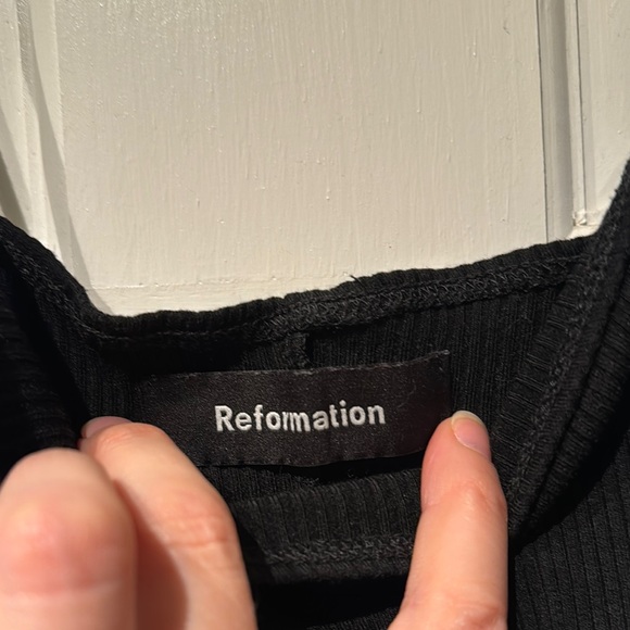 Reformation Black Ribbed One Piece - Picture 3 of 3